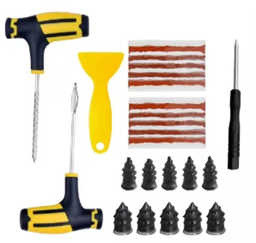 Car Motorcycle Tire Repair Kit Puncture Plug Tools Tyre Puncture Emergency for Tire Strips Stirring Glue Repair Tool Kit