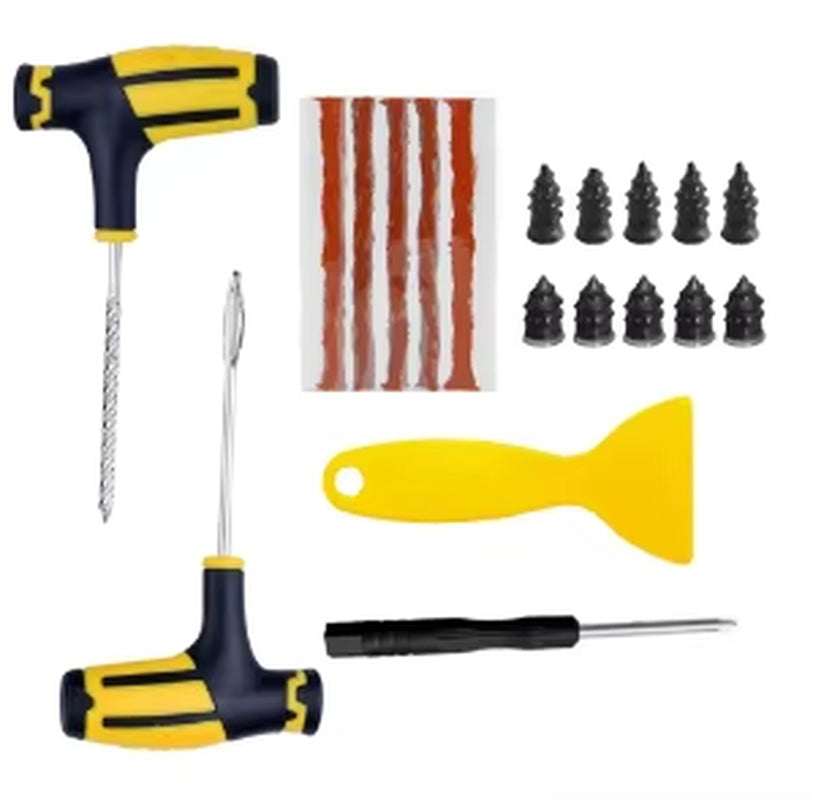 Car Motorcycle Tire Repair Kit Puncture Plug Tools Tyre Puncture Emergency for Tire Strips Stirring Glue Repair Tool Kit