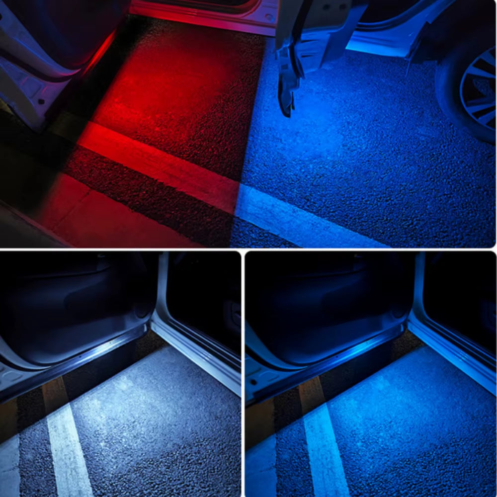 4PCS Magnetic Led Interior Car Wireless Adhesive LED Light Neon Car Door Lights LED Welcome Light Anti-Collision Strobe Lights
