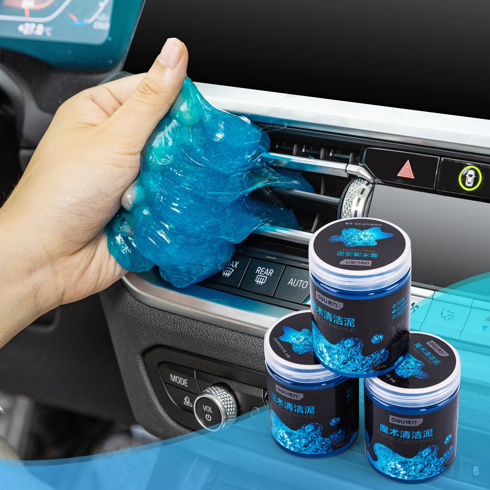 3 Pack Car Cleaning Gel Cleaning Putty, Universal Car Interior Cleaner Slime, Auto Detailing Car Interior Dust Cleaning Kit,Car Accessories Keyboard Cleaner